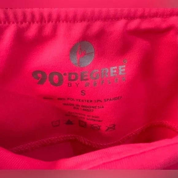 90 Degree by Reflex Bright Coral Workout Leggings - Size Small - Picture 3 of 5